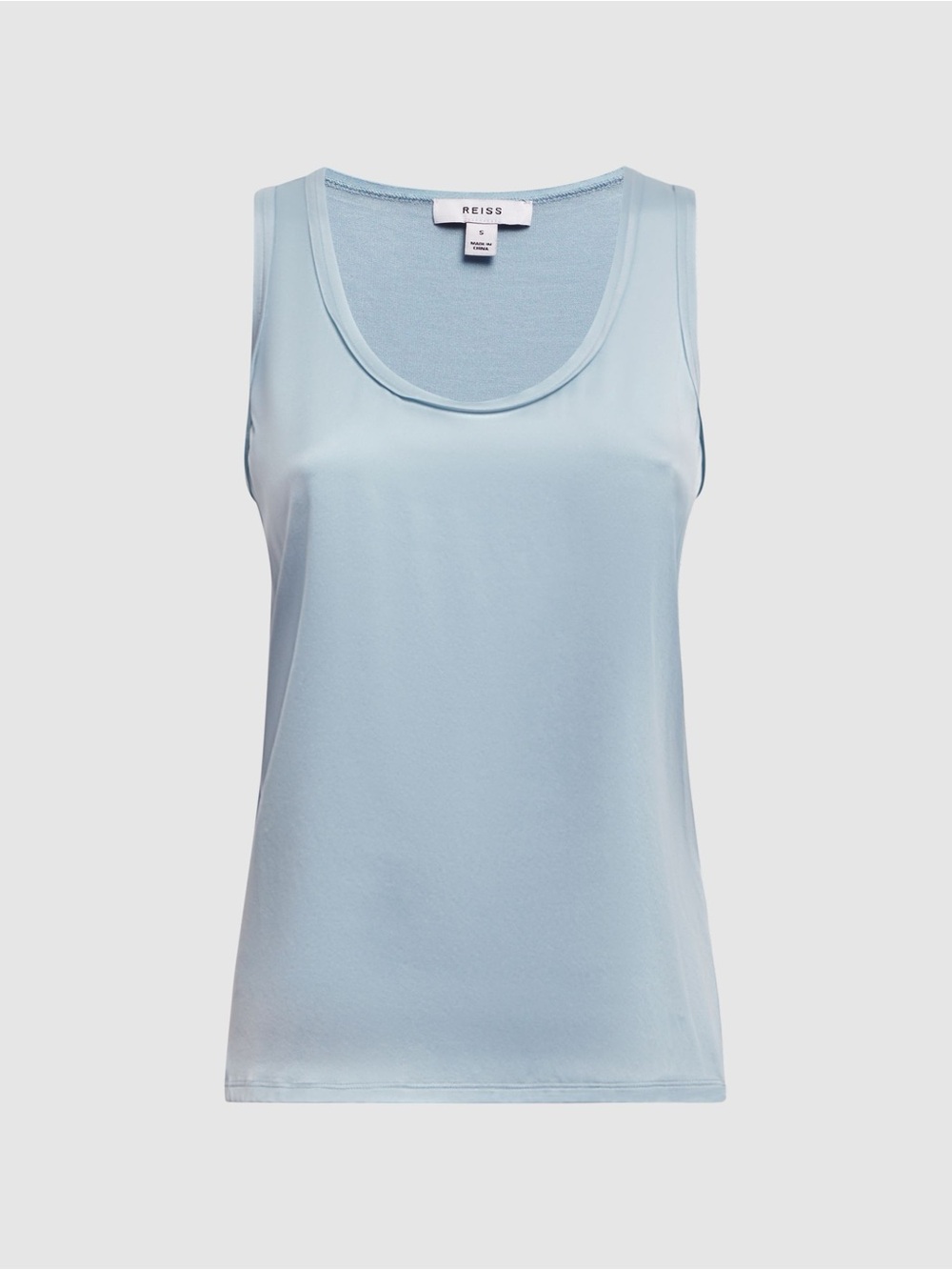 Reiss Riley Silk Front Vest in Blue